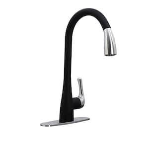 Single Handle Touchless Motion Sensor Kitchen Faucet with Pull Down Sprayer Head, Matte Black/Stainless Steel