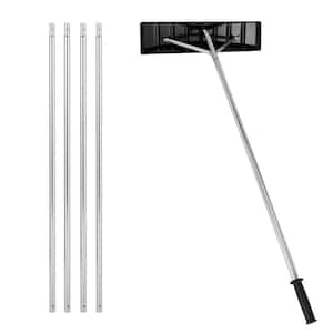 240 in. Adjustable Plastic Handle Snow Roof Rake Sectional Snow Removal Tool