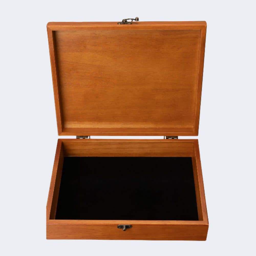 Old World Wooden Treasure Box with Brass Latch (Light Cherry Finish), 9 ...