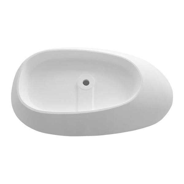Unbranded - 71 in. x 35 in. Soaking Bathtub Convertible Drain in White