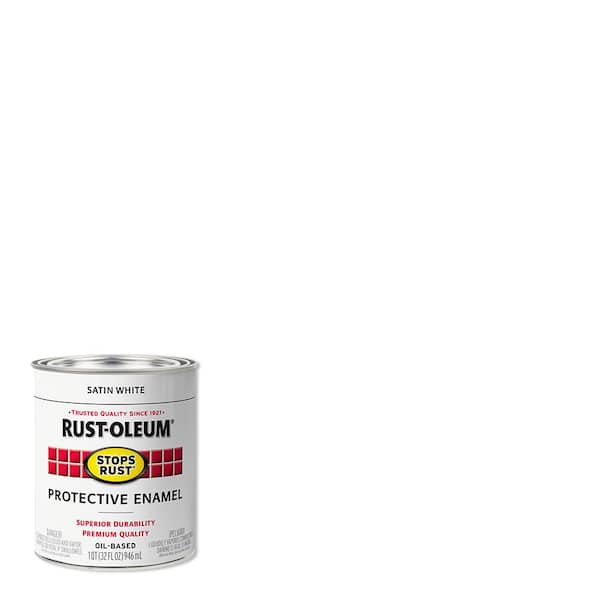 Rust-Oleum Stops Rust 1 qt. Low VOC Protective Enamel Satin White Interior/Exterior Paint (2-Pack)