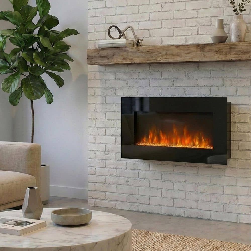 Picture of Northwest 36 in. Wall Mounted LED Fire and Ice Electric Fireplace with ...