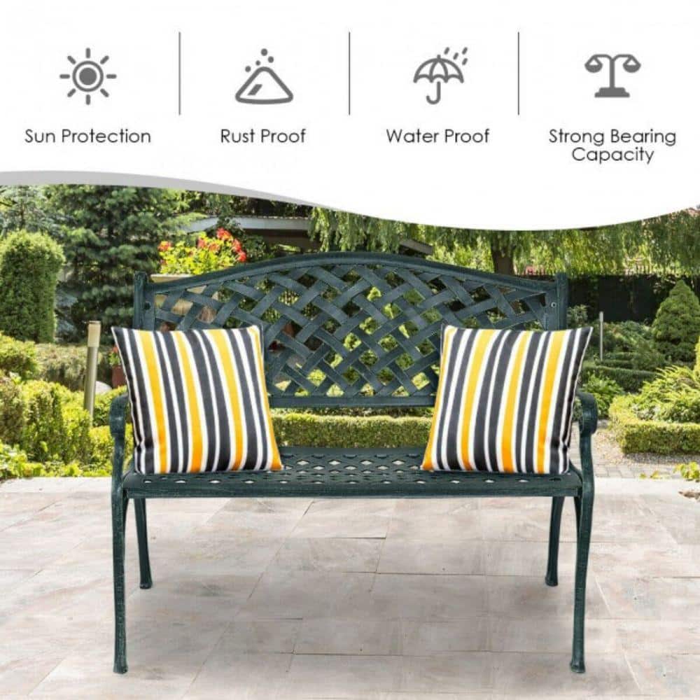 Ancient Green 40" Aluminum Classic Outdoor Garden Bench
