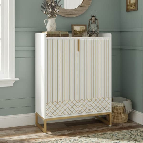 BYBLIGHT Ahlivia 63 in. Beige Wood Sideboard Buffet Cabinet with 4-Drawer