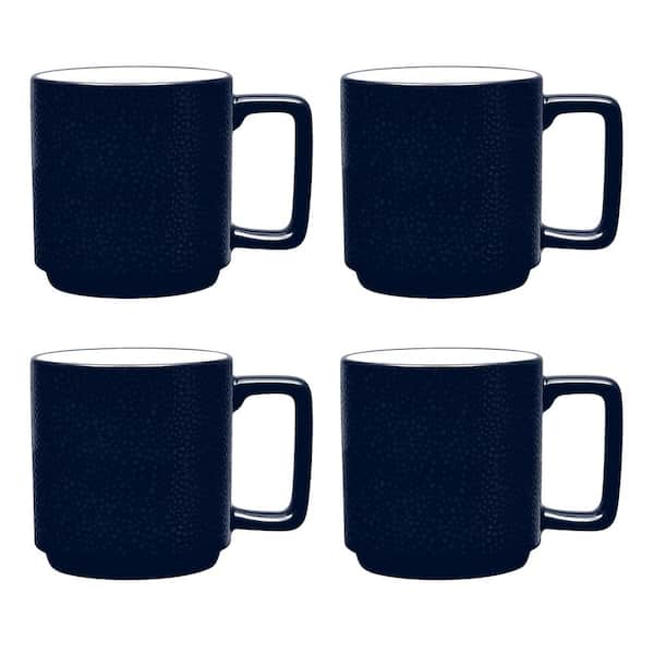 Noritake Colortex Stone Navy 16 oz. Porcelain Mugs, (Set of 4)