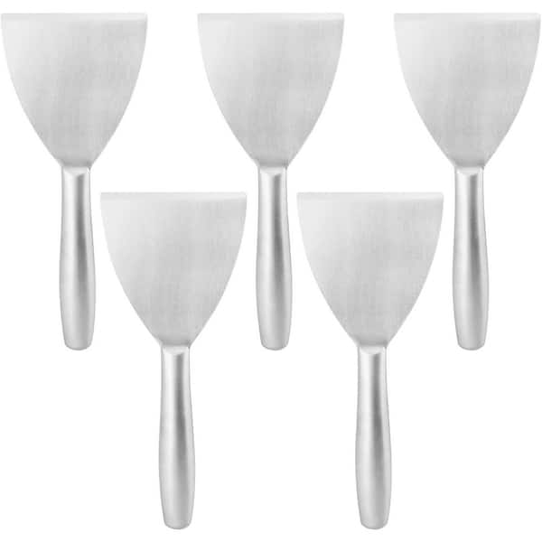 KIWDZFU 4 in. Stainless Steel Joint Taping Knife with Stainless Steel Grip Handle for Drywall, Plasterboard Mud Scraping, 5-Pack