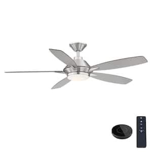 Wilmington 52 in. LED Brushed Nickel Ceiling Fan with Light and Remote Control works with Google and Alexa