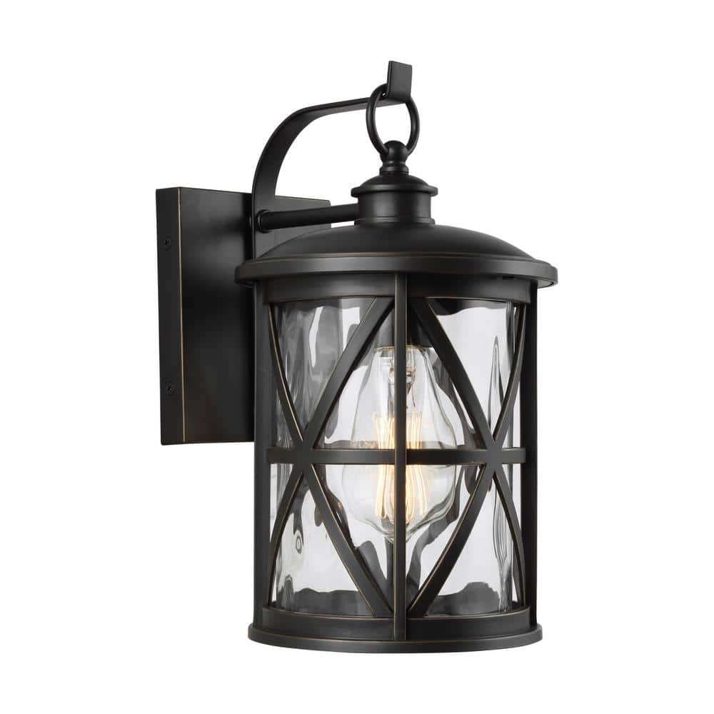Millbrooke Mini 6.75 in. W 1-Light Antique Bronze Outdoor Wall Mount Lantern with Water Glass price history on PriceWatchPro