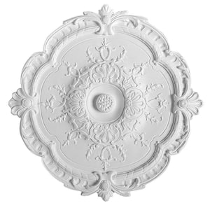 European Collection 15-3/16 in. x 1-3/16 in. Floral Polyurethane Ceiling Medallion