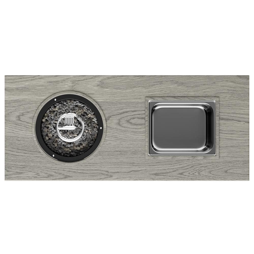 Gray 47 in. Aluminum Coffee Table with Propane Fire Pit and Ice Bucket price history on PriceWatchPro