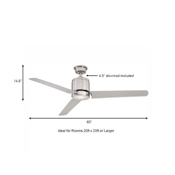 Home Decorators Collection Railey 60 In Led Indoor Brushed Nickel Ceiling Fan With Light Kit And Remote Control Yg446 Bn - Home Decorators Collection Railey