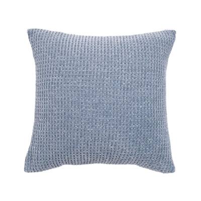 blue chenille pillow