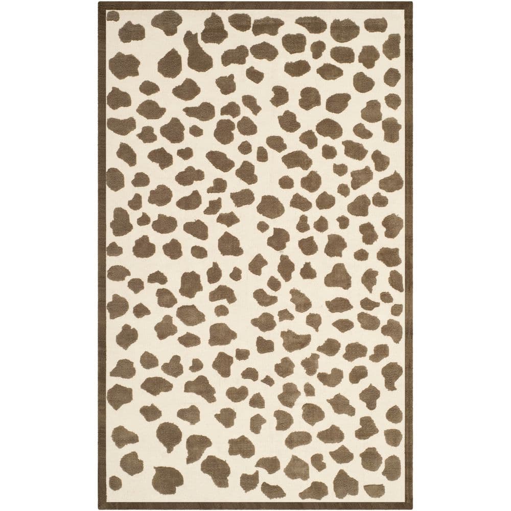 Kids 5 ft. x 8 ft. Ivory/Gray Spotted Border Area Rug price history on PriceWatchPro