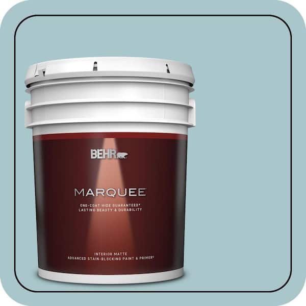 BEHR MARQUEE 5 gal. #S450-3 Spring Storm One-Coat Hide Matte Interior Paint & Primer