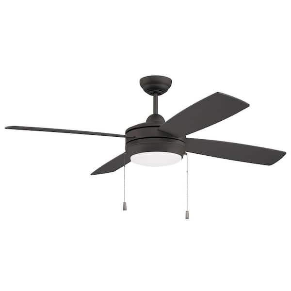 CRAFTMADE Laval 52 in. Indoor Espresso Finish 3-Speed Dual Mount Ceiling Fan with Reversible Blades and Integrated Light Kit