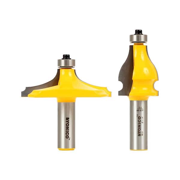 Handrail Molding Thumbnail Bead 1/2 in. Shank Carbide Tipped Router Bit Set (2-Piece)