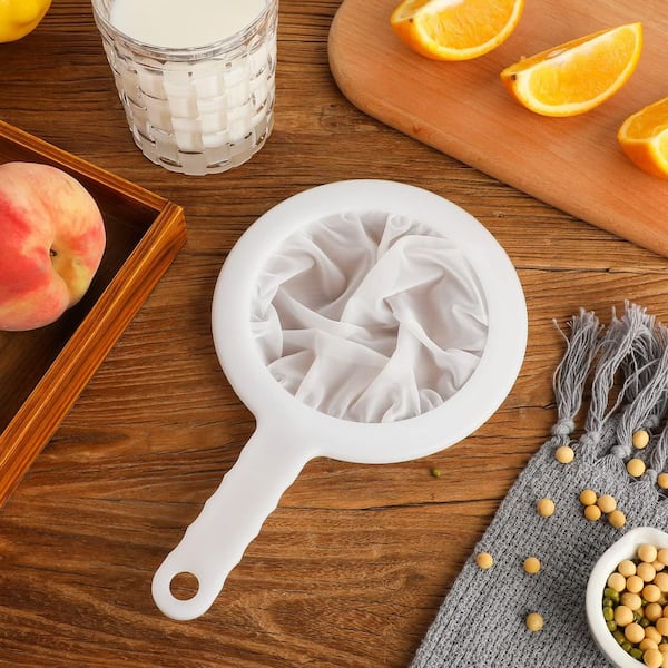 Ultra Fine Nylon Mesh Food Strainer Plastic Handle Kitchen Sieve Juice Yogurt Colander 2-Piece 120 200 Mesh