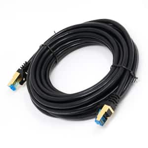 Micro Connectors, Inc 50 ft. CAT 8 SFTP 26 AWG Double Shielded RJ45  Snagless Ethernet Cable, Black E12-050B - The Home Depot