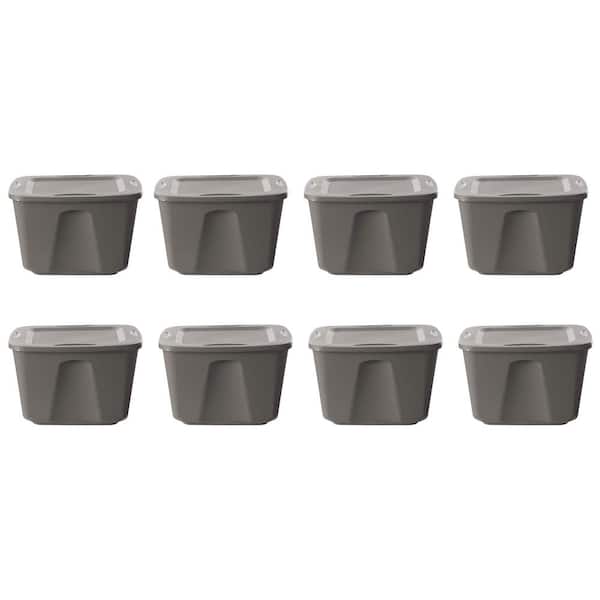 HOMZ 18 Gal. Stackable Plastic Storage Tote Container with Snap-On Lid (8-Pack)