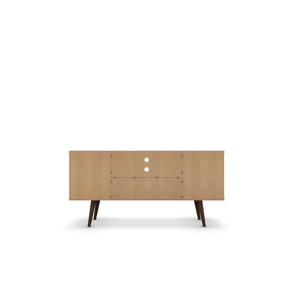 Liberty 54'' Rustic Brown and White Freestanding TV Stand with Cabinet