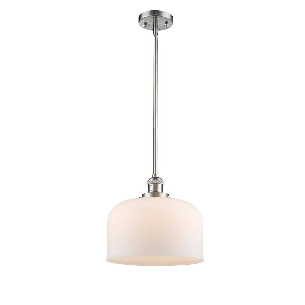 Satin Gold Mini Pendant with Matte White Glass Shade