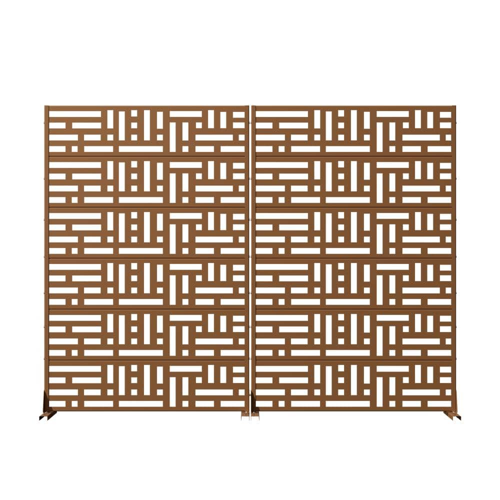 "72"" H x 47"" W Brown Outdoor Privacy Screens/Metal Room Divider Panel for Patio and Balcony Decor (Set of 2)" price history on PriceWatchPro