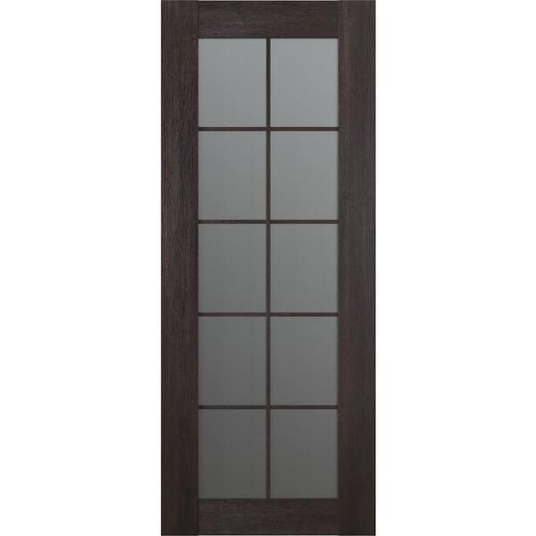 Belldinni Vona 18 in. x 80 in. No Bore Solid Core 10-Lite Frosted Glass Veralinga Oak Finished Wood Composite Interior Door Slab