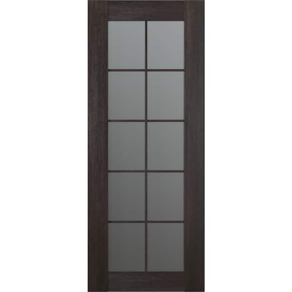 Belldinni Vona 32 in. x 80 in. No Bore Solid Core 10-Lite Frosted Glass Veralinga Oak Finished Wood Composite Interior Door Slab