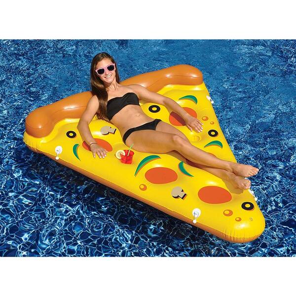 Swimline Yellow Tringle Vinyl Giant Inflatable Pizza Slice Float Pool Rafts  (4-Pack) x 90645 The Home Depot