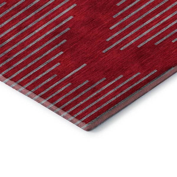Mayfield Premium Machine Washable Abstract AMF1017 Red 8 ft. x 10 ft. Area Rug