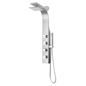 Sans Series 40 in. Full Body Shower Panel System with Heavy Rain Shower and Spray Wand in Brushed Steel