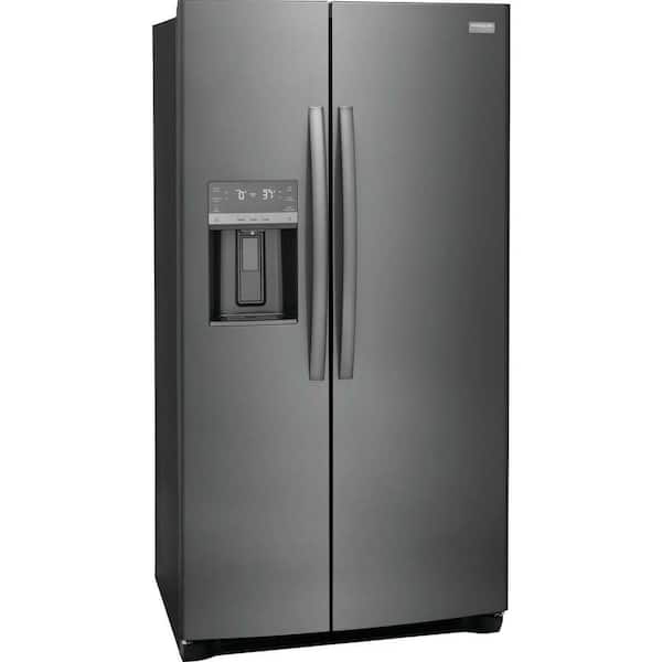 Gallery 36 in. 26 cu. ft. Standard Depth Side by Side Refrigerator in Smudge-Proof Black Stainless Steel, ENERGY STAR