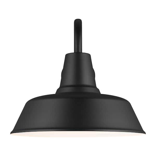 Barn Light 1-Light Matte Black Modern Farmhouse Outdoor Wall Mount Lantern Sconce with LED Bulb Included