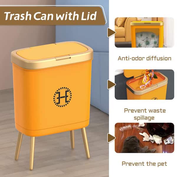 0.8 Gal. Orange Mini Metal Pedal Trash Can HP0L859GSB - The Home Depot