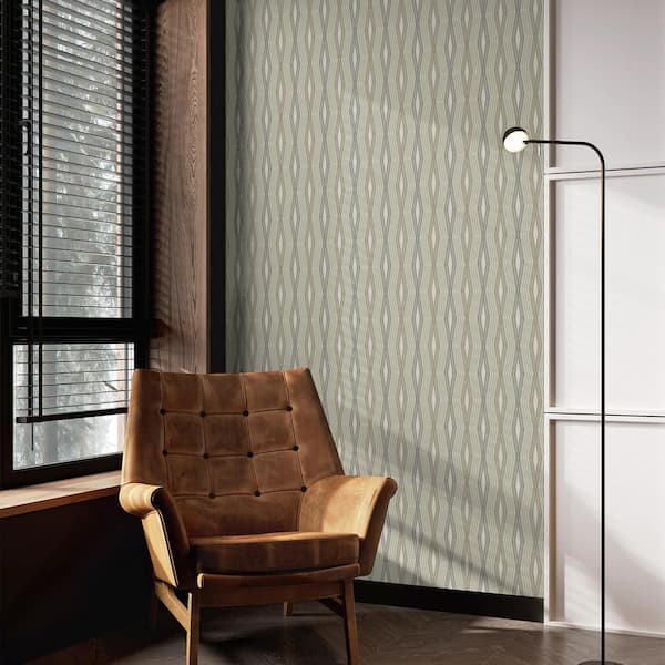 Hard Edge Ogee Twine Peel and Stick Wallpaper