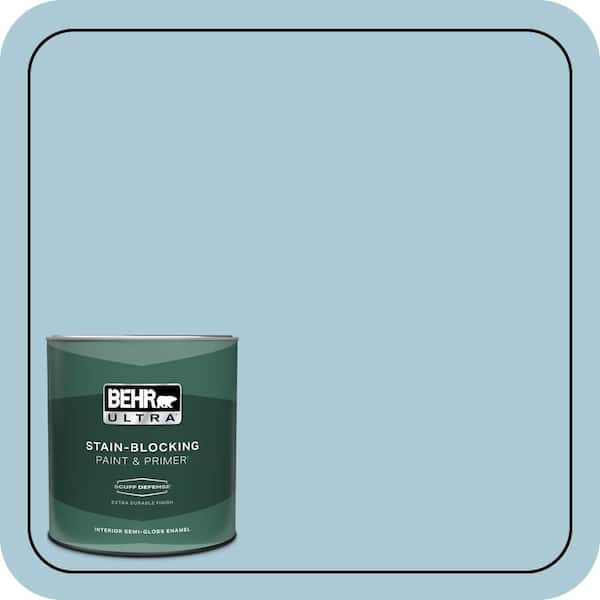 BEHR ULTRA 1 qt. #S480-2 Sea Wind Extra Durable Semi-Gloss Enamel Interior Paint & Primer