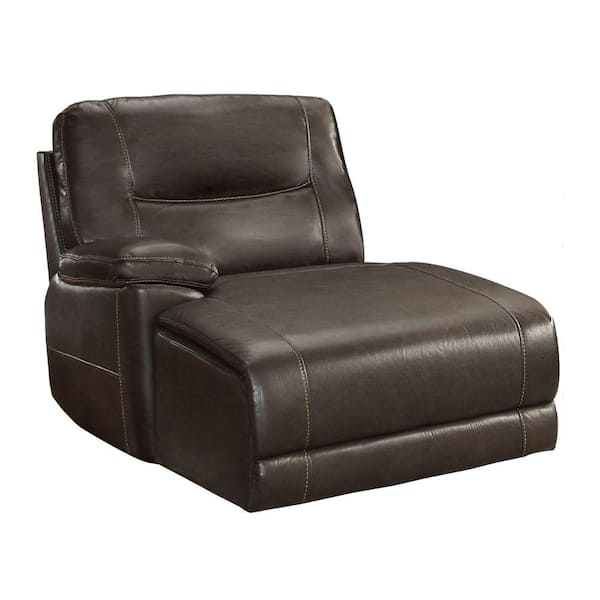 Benjara Brown Faux Leather Power Rocker Recliner with Zero Draw USB Port