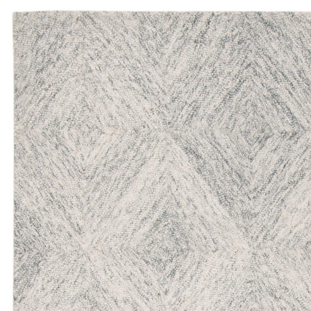 Gray Abstract Handmade Wool Tufted Area Rug, 6' x 9'