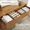 JAYDEN CREATION Gentile Acorn 52 in. 6-Drawer Dresser