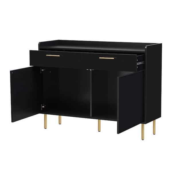 47.2 in. W x 15.7 in. D x 36.2 in. H Bathroom Black Linen Cabinet