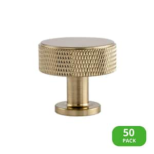 Kent Knurled 1-3/8 in. Satin Brass Cabinet Knob (50-Pack)