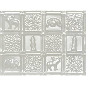 Gwen's Cabin Eggshell White 21 in. x 16 in. Steel Style Tin Nail Up Wall Tile Backsplash 28 Sq. Ft./case)12-Pack