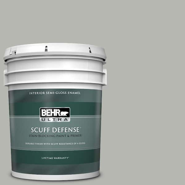 BEHR ULTRA 5 gal. Home Decorators Collection #HDC-MD-26 Sonic Silver Extra Durable Semi-Gloss Enamel Interior Paint & Primer