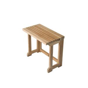 20 in. W Folding Bathroom Shower Seat with Gate Leg in Natural Teak