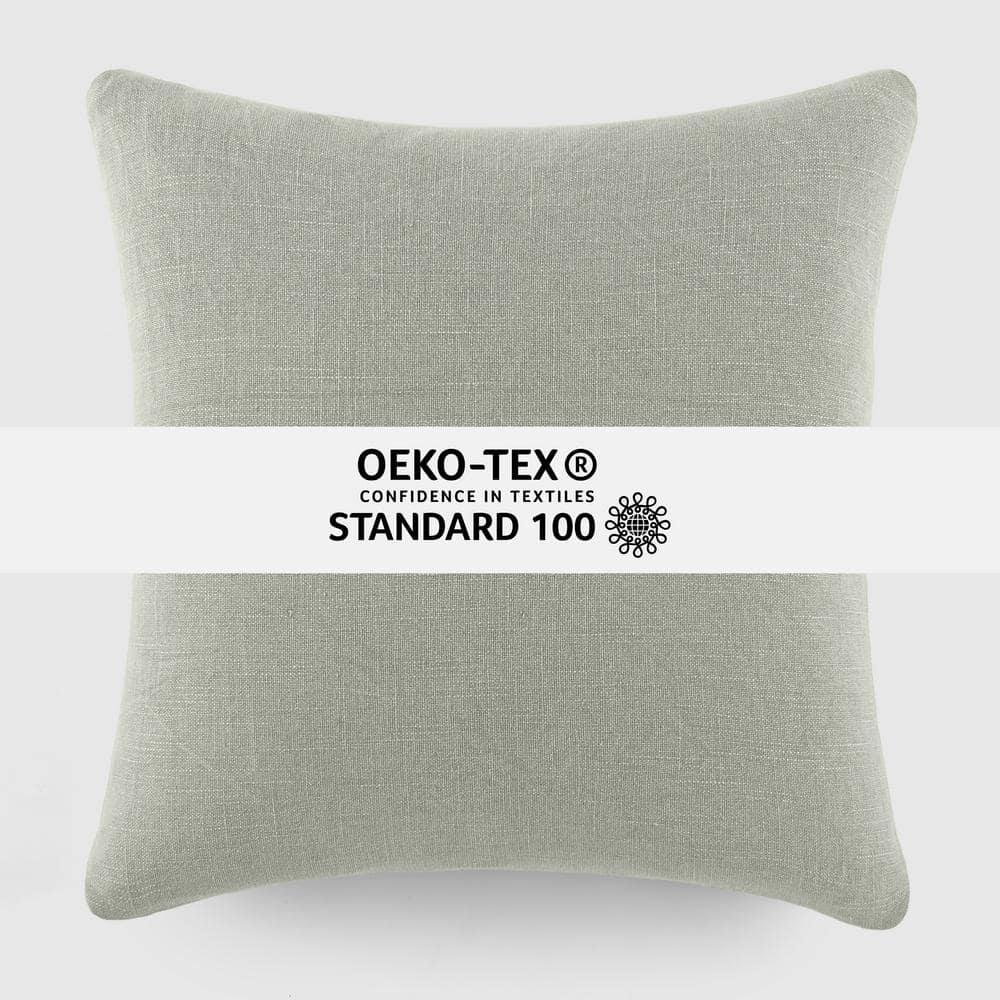 Gray Cotton Box-Shaped Throw Pillow Set