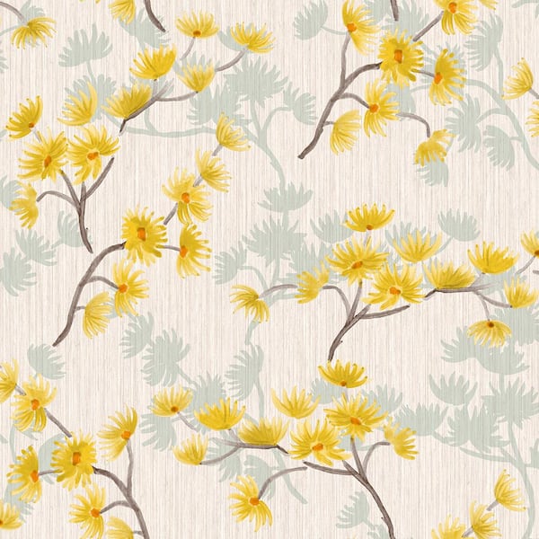 Sunflower Trail Yellow/Green/White Matte Finish Vinyl on Non-Woven  Non-Pasted Wallpaper Roll G45458 - The Home Depot