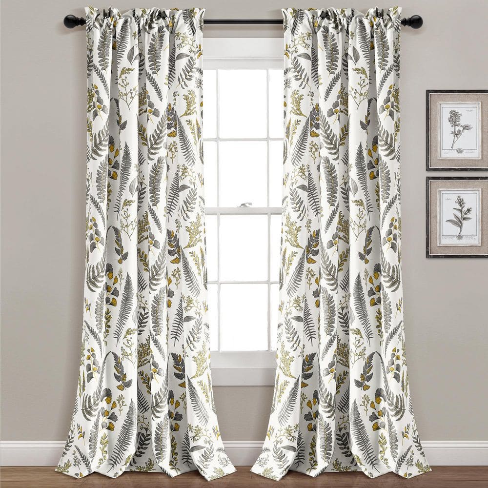 HOMEBOUTIQUE Devonia Allover Yellow/Gray Polyester 52 in. W x 84 in. L ...