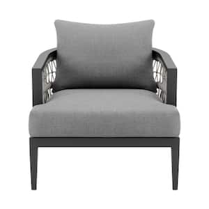 Zella Aluminum Outdoor Lounge Chair with Earl Gray Cushion