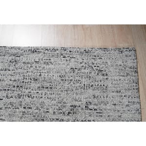 Grey Mix 9 ft. x 12 ft. Hand-Knotted Natural Silk Contemporary Natural Silk Grass Design Area Rug