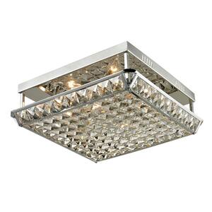 Ibiza 5 in. Polished Chrome Flush Mount/Semi Flush Mount with Crystal and Metal Shade